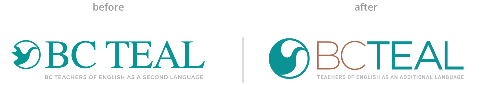 BC TEAL logo before & after image