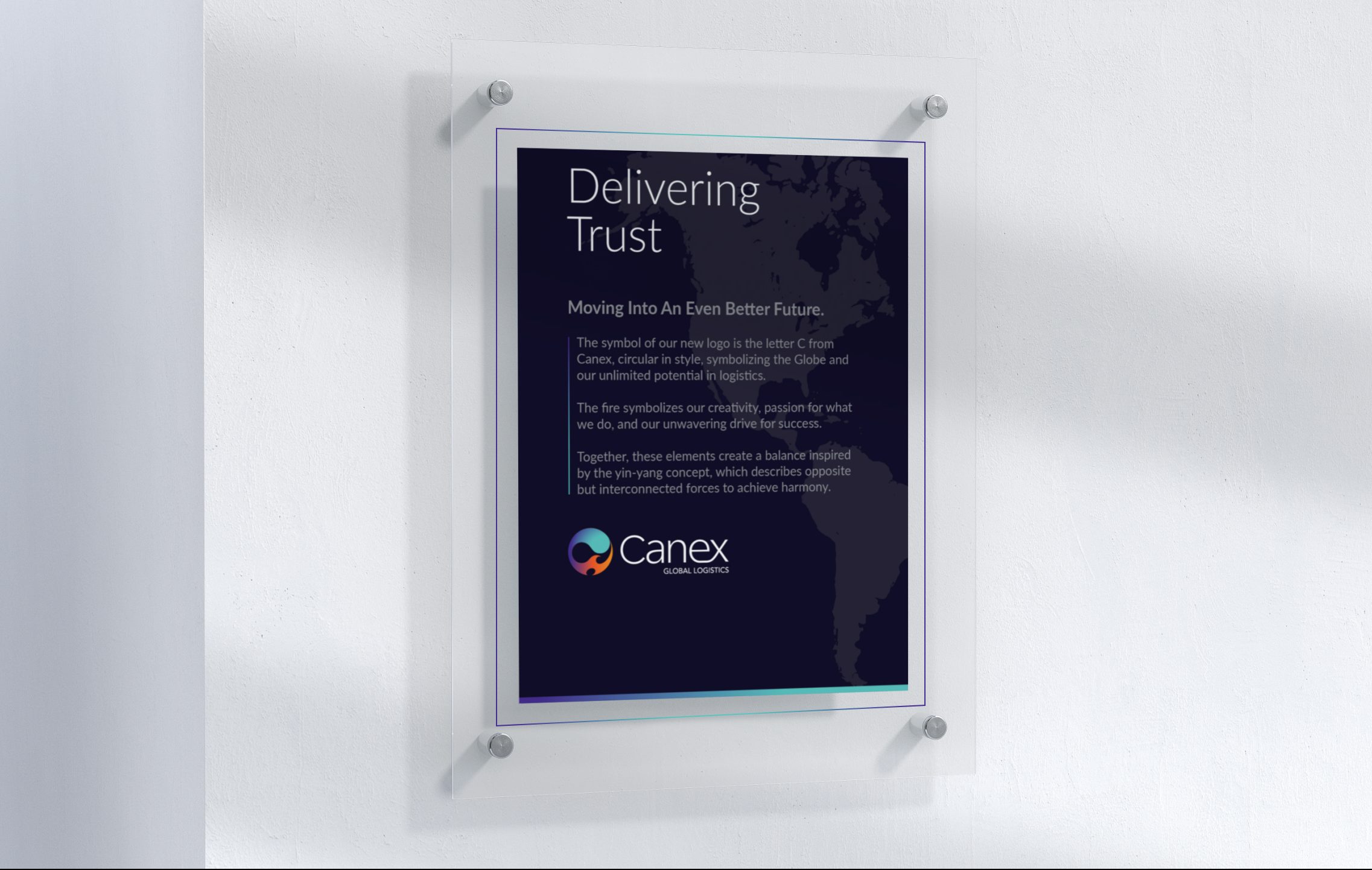 Canex Global Logistics vision and motivation office poster