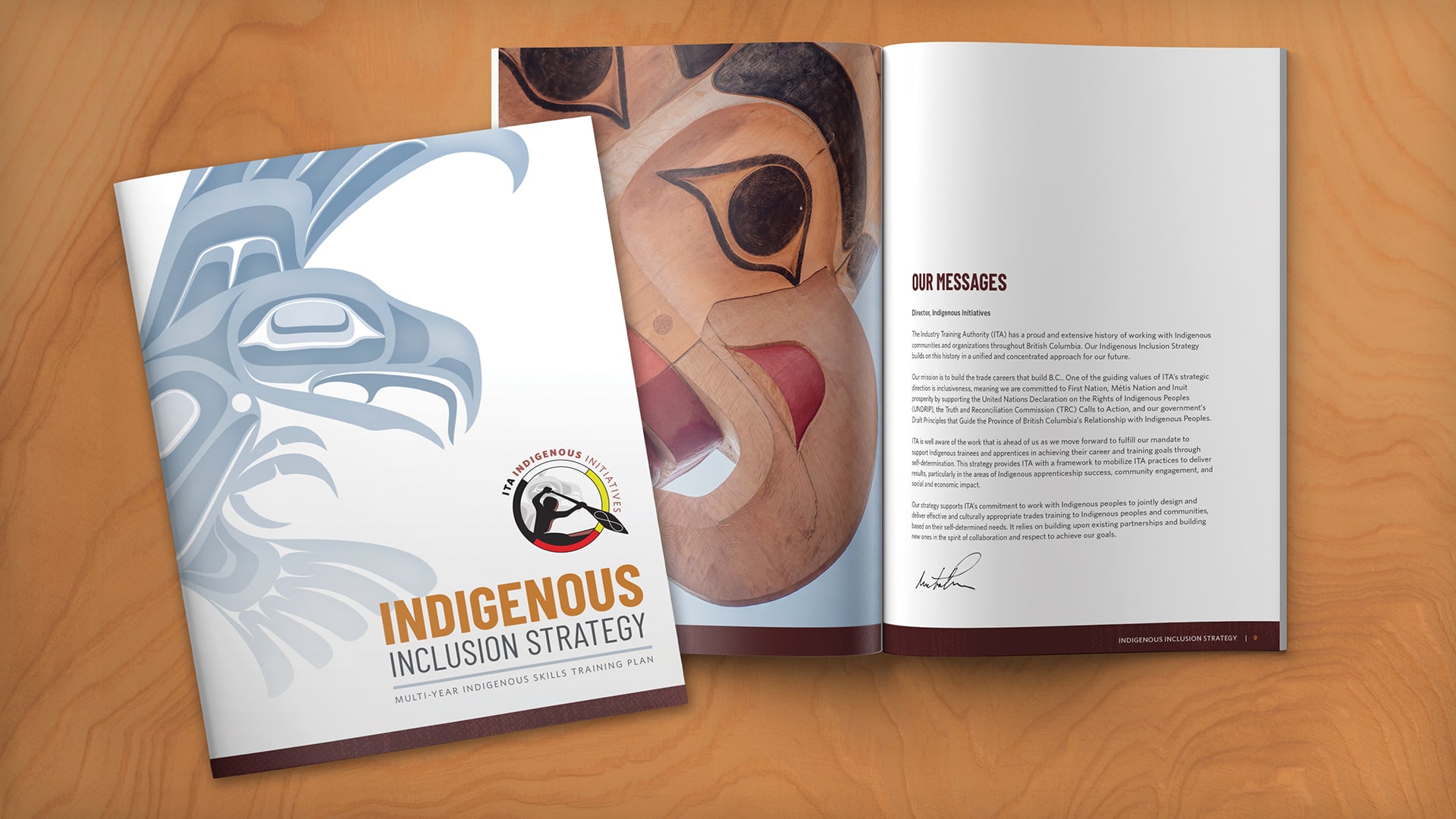 Industry Training Authority - Indigenous Initiatives Inclusion Strategy cover and spread