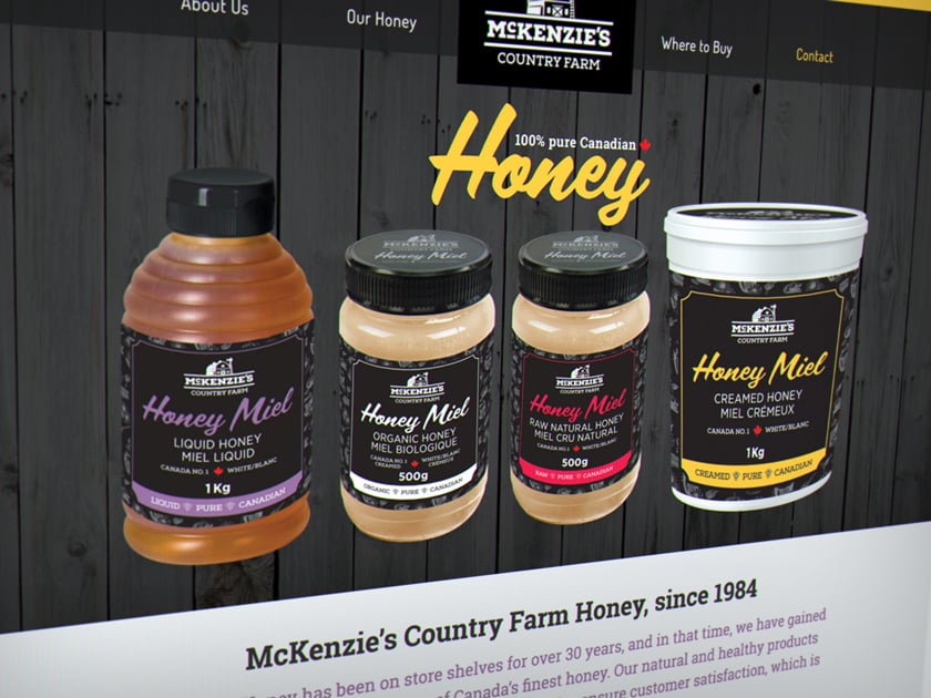 McKenzie's Country Farm Honey 1-page website