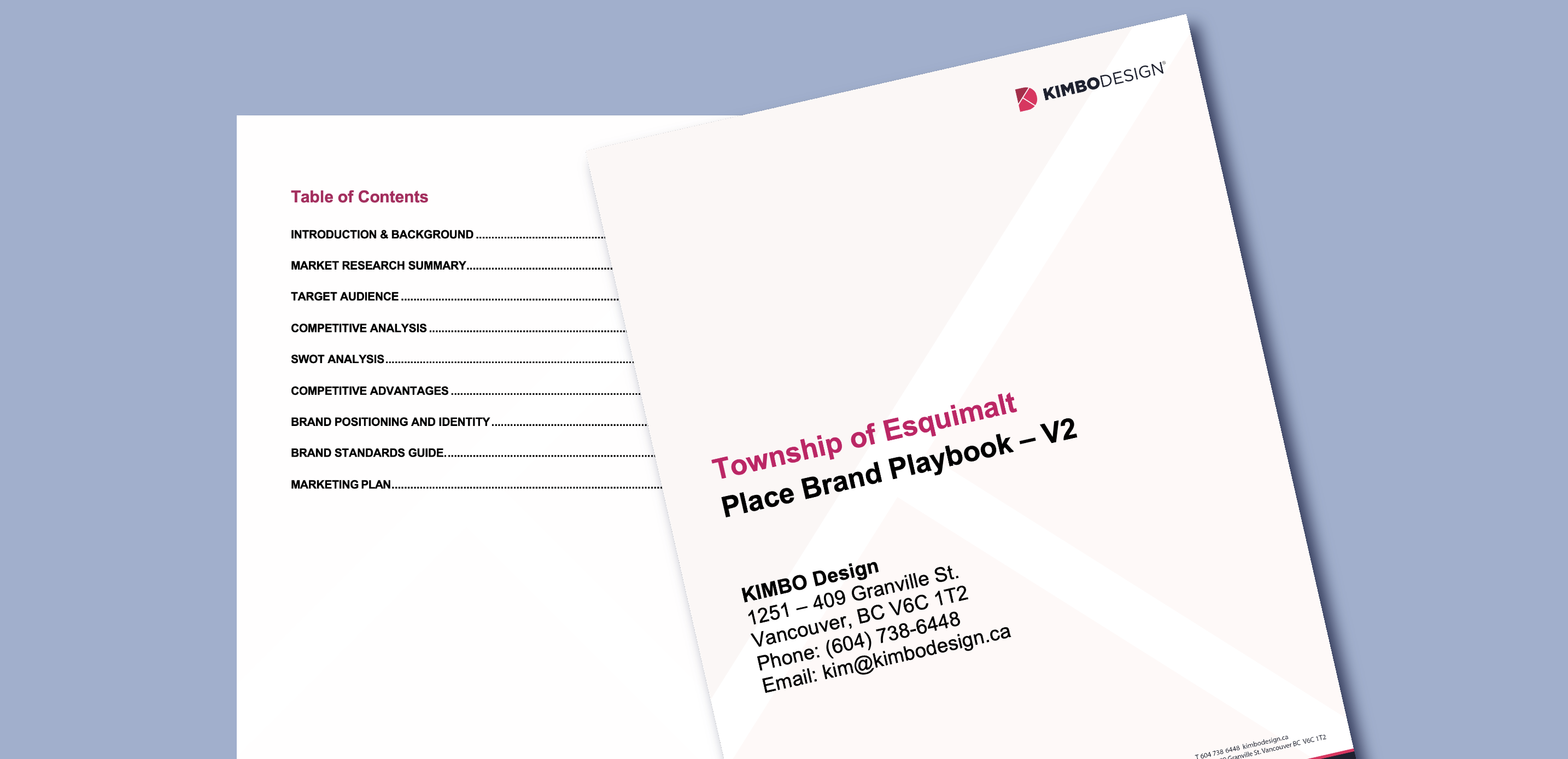 Esquimalt Playbook cover and table of contents