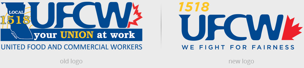 UFCW 1518 old vs. new logos