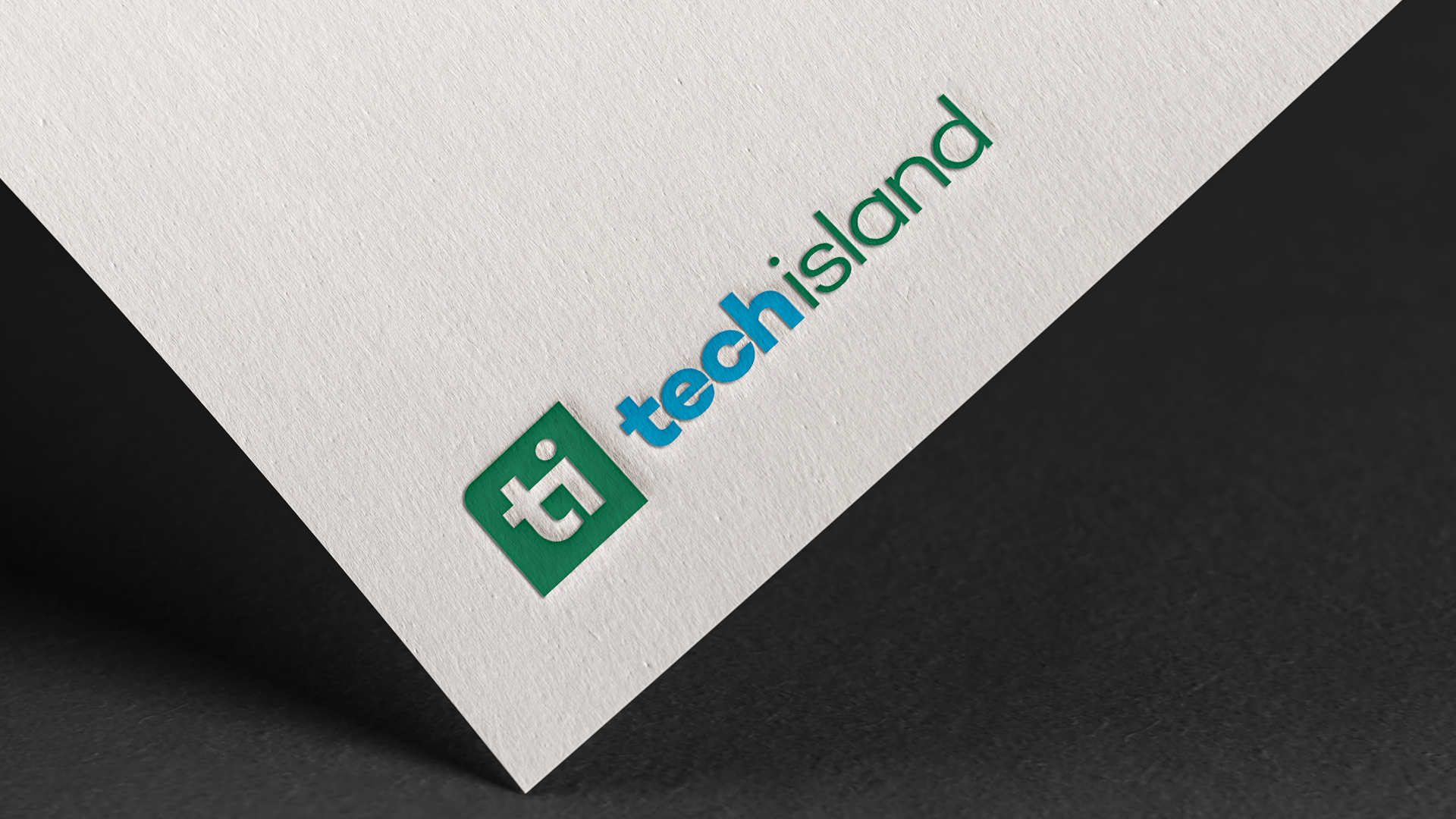 VICEDA Tech Island logo paper mockup image